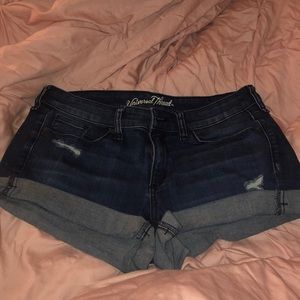 Dark wash jean shorts